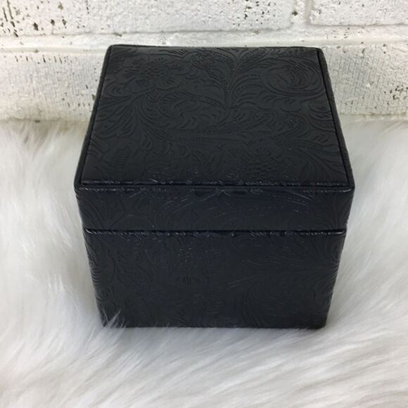 NWOT Jewelry Box Square Floral Tooled Dark Acadamia Gothic Steampunk Gift - Picture 2 of 8
